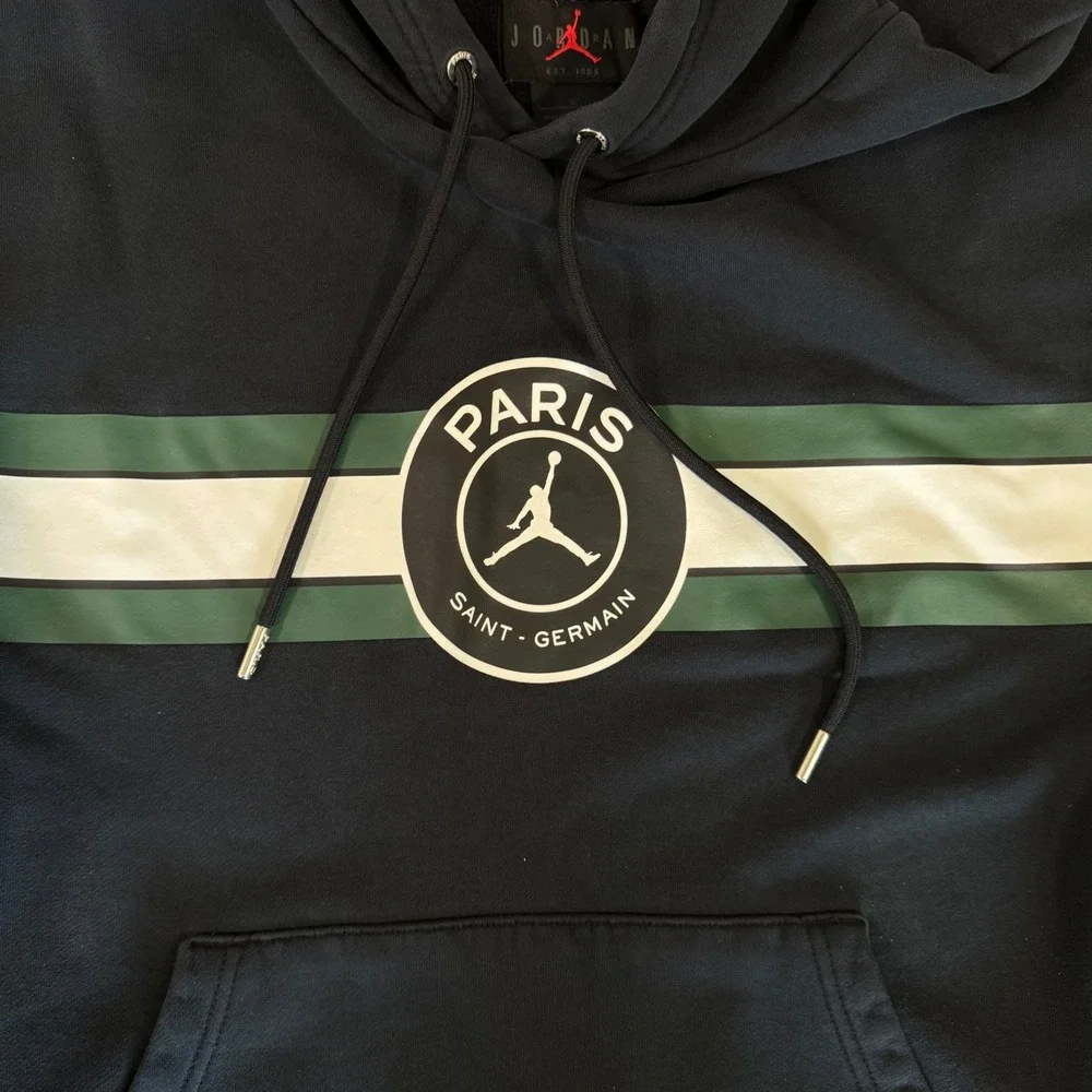 Jordan PSG Hoodie Mens Large Black Paris Saint-Germain Pullover DJ3928-010